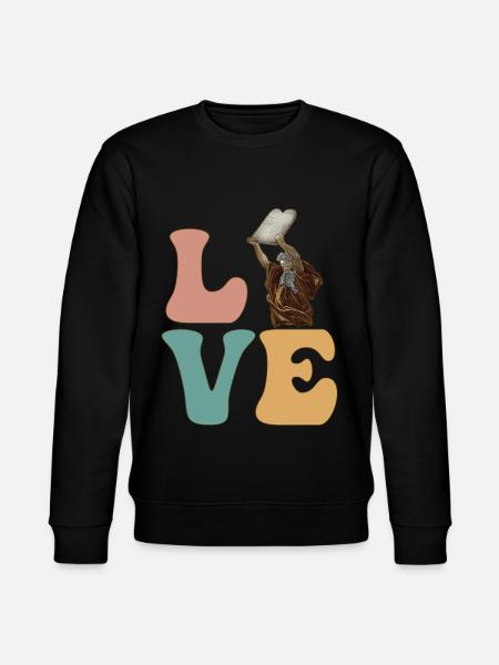 Moses Jewish Israeli 10 Commandments - Stanley/Stella CHANGER Unisex Organic Sweatshirt - black