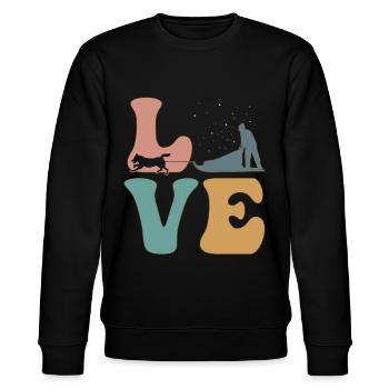 Mushing Sled Dog Sled Dog Handler - Stanley/Stella CHANGER Unisex Organic Sweatshirt - black - Front - Nik (191cm) & Marisol (170cm)