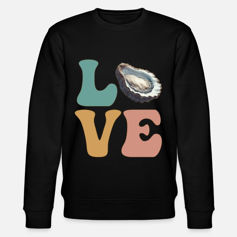 Austernschalen Meeresfrüchte - Stanley/Stella Unisex Bio-Sweatshirt CHANGER  - Schwarz