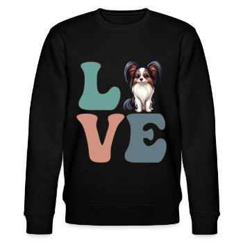 Papillon Hundeliebhaber - Stanley/Stella Unisex Bio-Sweatshirt CHANGER  - Schwarz - Vorne - Nik (191cm) & Marisol (170cm)