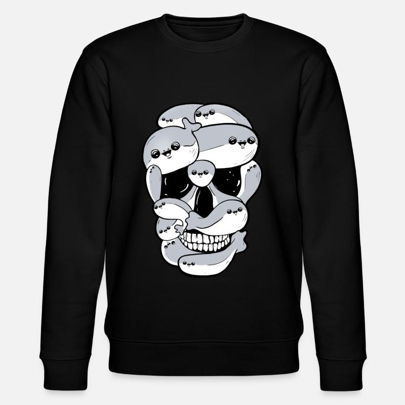Sacabambaspis Fish Meme Skull - Stanley/Stella CHANGER Unisex Organic Sweatshirt - black