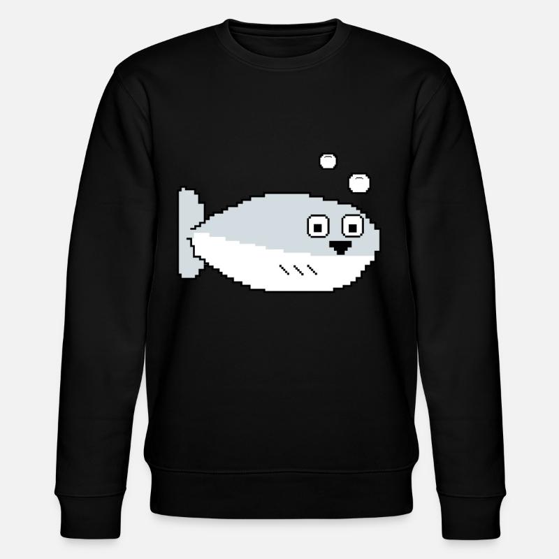 Sacabambaspis Fish Meme Pixel - Stanley/Stella CHANGER Unisex Organic Sweatshirt - black
