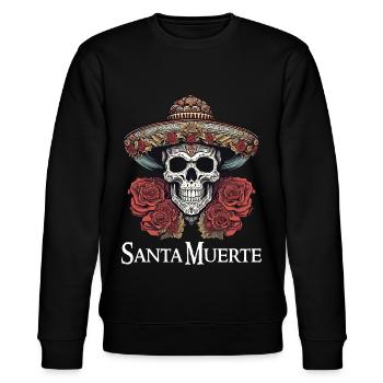 Santisima Muerte Dia De Los Muertos Mexikanisch - Stanley/Stella Unisex Bio-Sweatshirt CHANGER  - Schwarz - Vorne - Nik (191cm) & Marisol (170cm)