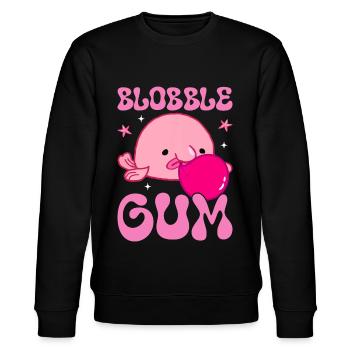 Lustiger Blobfisch Bubble Gum Meerestier - Stanley/Stella Unisex Bio-Sweatshirt CHANGER  - Schwarz - Vorne - Nik (191cm) & Marisol (170cm)