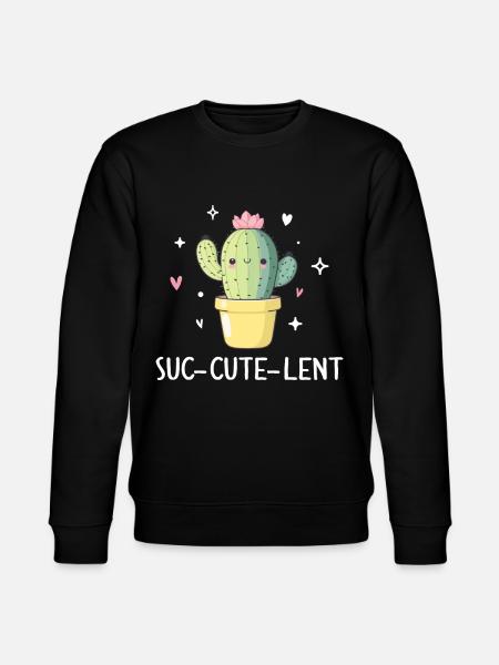 Funny Succulent Cactus - Stanley/Stella CHANGER Unisex Organic Sweatshirt - black