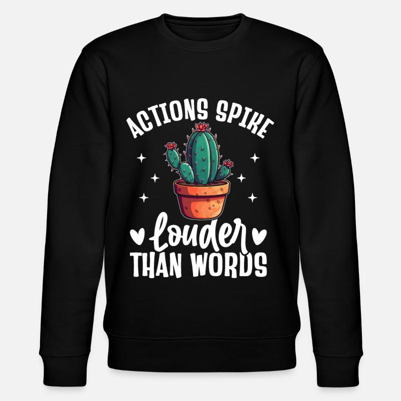 Funny Succulent Cactus - Stanley/Stella CHANGER Unisex Organic Sweatshirt - black