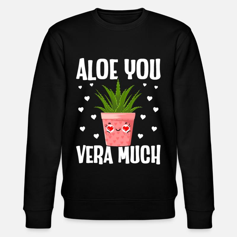 Funny Succulent Aloe Vera - Stanley/Stella CHANGER Unisex Organic Sweatshirt - black