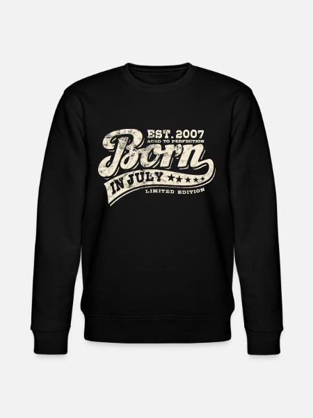 Born in July 2007 - Birthday - Gift - Stanley/Stella CHANGER Unisex Organic Sweatshirt - black