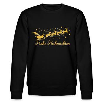 Weihnachten Familie Gold - Stanley/Stella Unisex Bio-Sweatshirt CHANGER  - Schwarz - Vorne - Nik (191cm) & Marisol (170cm)
