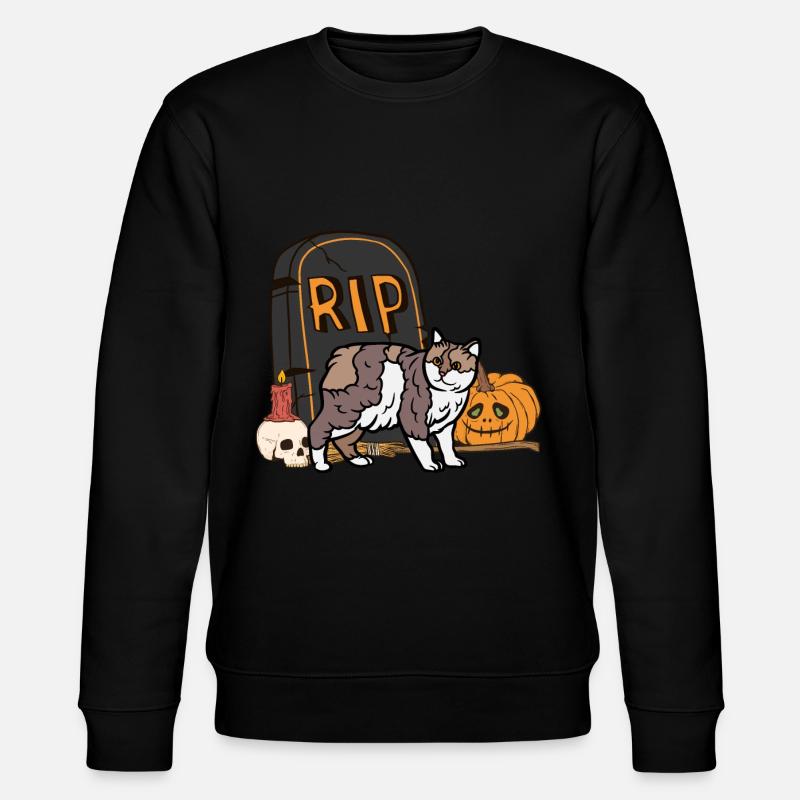 Mignon Chat d’Halloween Manx - Sweat bio CHANGER Stanley/Stella Unisexe - noir