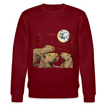 Paresseux de chemise de Capybaras de trois lune, amants de furet - Sweat bio CHANGER Stanley/Stella Unisexe - bordeaux - Devant - Nik (191cm) & Marisol (170cm)