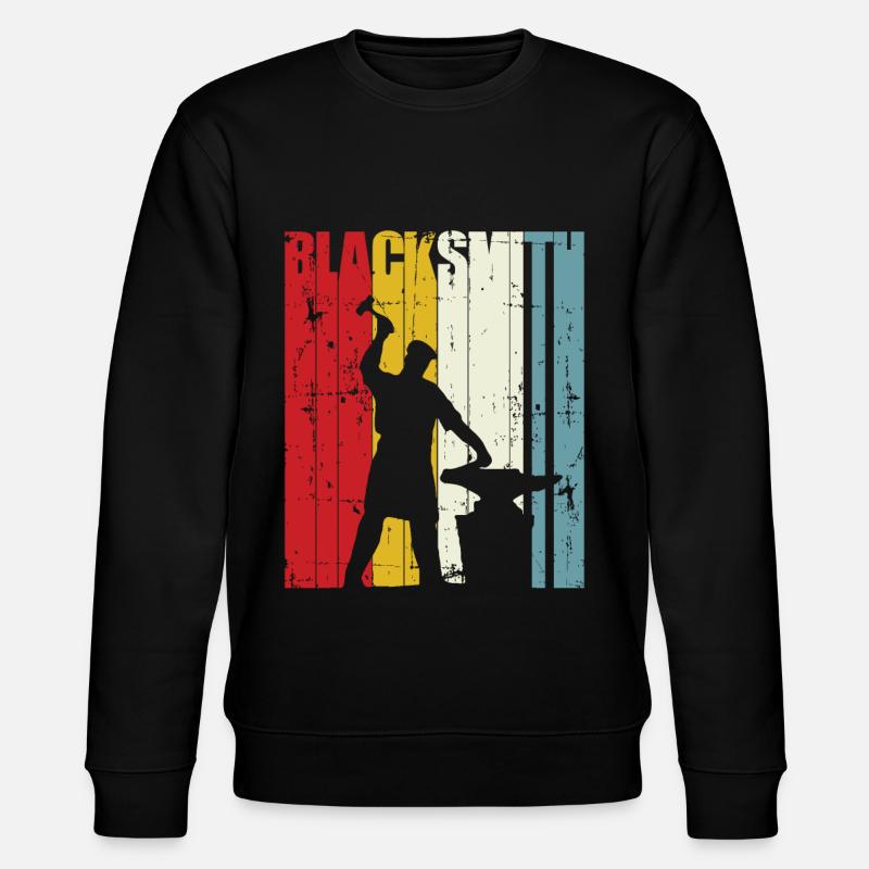 Retro Schmied-Geschenk Schmiede-Schmieden-Schmiede - Stanley/Stella Unisex Bio-Sweatshirt CHANGER  - Schwarz