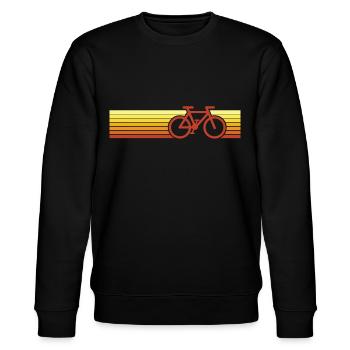 Fahrrad Retro Rennrad und Mountainbike Geschenk - Stanley/Stella Unisex Bio-Sweatshirt CHANGER  - Schwarz - Vorne - Nik (191cm) & Marisol (170cm)