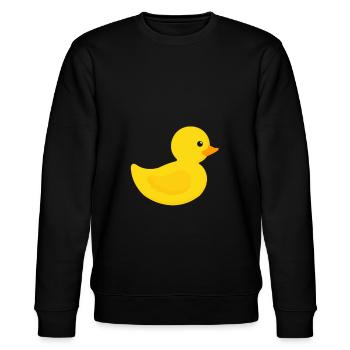 Badeente Gummiente - Stanley/Stella Unisex Bio-Sweatshirt CHANGER  - Schwarz - Vorne - Nik (191cm) & Marisol (170cm)