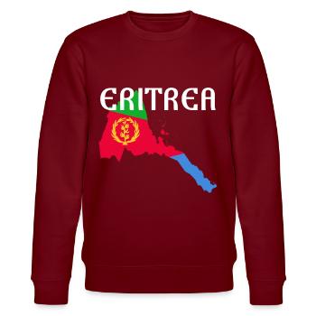 Eritrea Map Habesha Flag Gift Idea - Stanley/Stella Unisex Bio-Sweatshirt CHANGER  - Burgunderrot - Vorne - Nik (191cm) & Marisol (170cm)