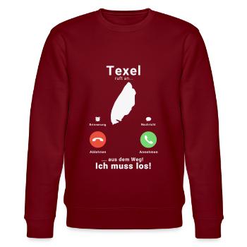 Texel Niederlande Holland Insel Anruf Telefon - Stanley/Stella Unisex Bio-Sweatshirt CHANGER  - Burgunderrot - Vorne - Nik (191cm) & Marisol (170cm)