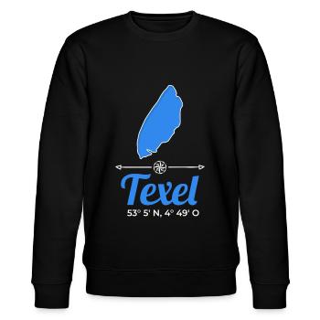 Texel Niederlande Holland Insel Koordinaten - Stanley/Stella Unisex Bio-Sweatshirt CHANGER  - Schwarz - Vorne - Nik (191cm) & Marisol (170cm)