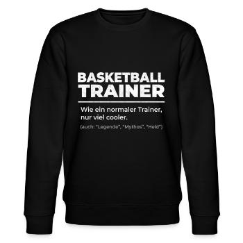 Basketball Trainer Coach Basketballspieler Geschen - Stanley/Stella Unisex Bio-Sweatshirt CHANGER  - Schwarz - Vorne - Nik (191cm) & Marisol (170cm)