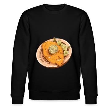 Wiener Schnitzel - Stanley/Stella Unisex Bio-Sweatshirt CHANGER  - Schwarz - Vorne - Nik (191cm) & Marisol (170cm)