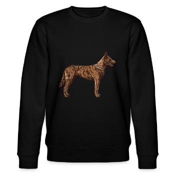 Hollandse Herder Holländischer Schäferhund - Stanley/Stella Unisex Bio-Sweatshirt CHANGER  - Schwarz - Vorne - Nik (191cm) & Marisol (170cm)