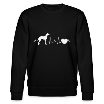 Italienisches Windspiel Herzschlag Windhund - Stanley/Stella Unisex Bio-Sweatshirt CHANGER  - Schwarz - Vorne - Nik (191cm) & Marisol (170cm)