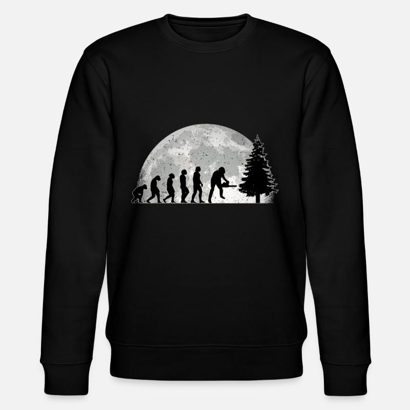 Tree feller Evolution Moon Lumberjack Forester - Stanley/Stella CHANGER Unisex Organic Sweatshirt - black