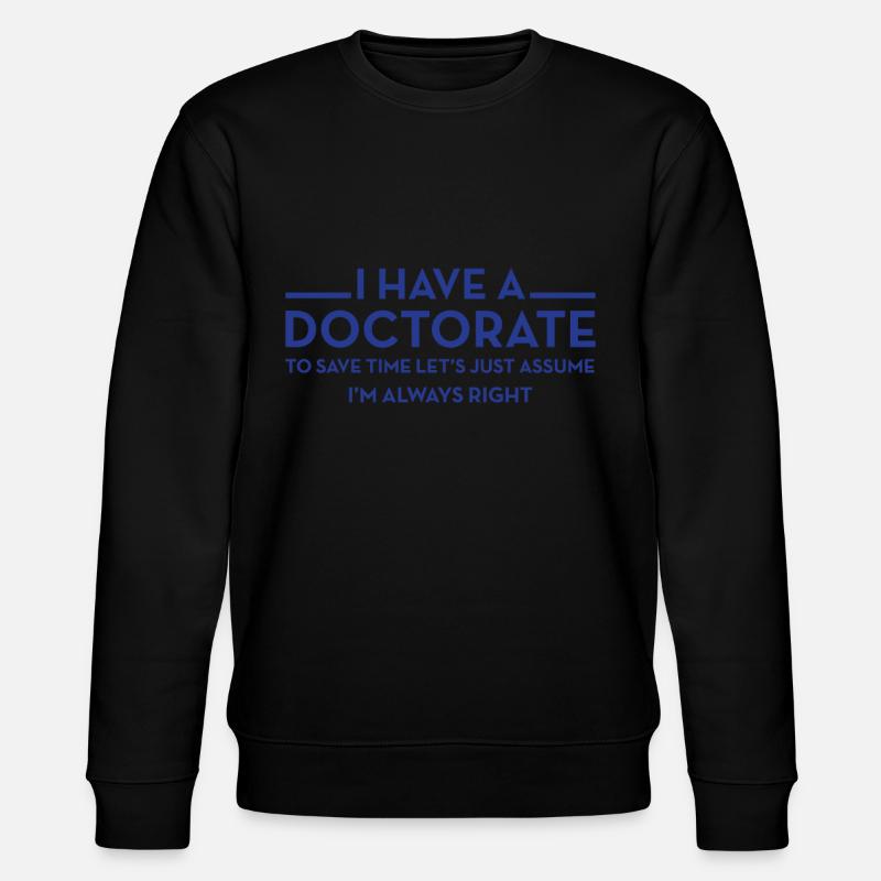 Mam doktorat | Phd - Ekologiczna bluza unisex Stanley/Stella CHANGER - czarny