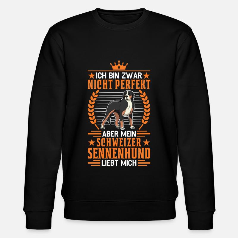Großer Schweizer Sennenhund - Stanley/Stella Unisex Bio-Sweatshirt CHANGER  - Schwarz
