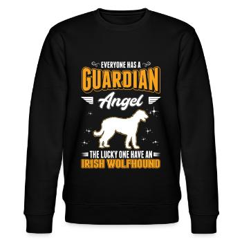 Irischer Wolfshund Schutzengel Irish Wolfhound - Stanley/Stella Unisex Bio-Sweatshirt CHANGER  - Schwarz - Vorne - Nik (191cm) & Marisol (170cm)