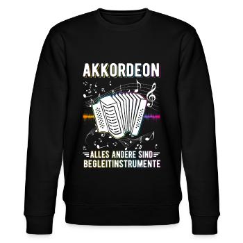 Akkordeon Alles andere sind Begleitinstrumente - Stanley/Stella Unisex Bio-Sweatshirt CHANGER  - Schwarz - Vorne - Nik (191cm) & Marisol (170cm)