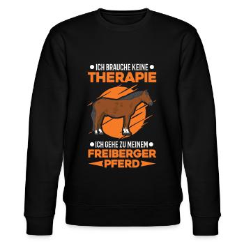 Freiberger Pferd Therapie - Stanley/Stella Unisex Bio-Sweatshirt CHANGER  - Schwarz - Vorne - Nik (191cm) & Marisol (170cm)