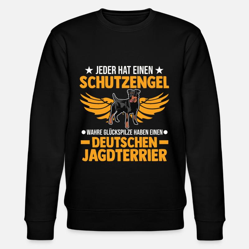 Deutscher Jagdterrier Schutzengel - Stanley/Stella Unisex Bio-Sweatshirt CHANGER  - Schwarz
