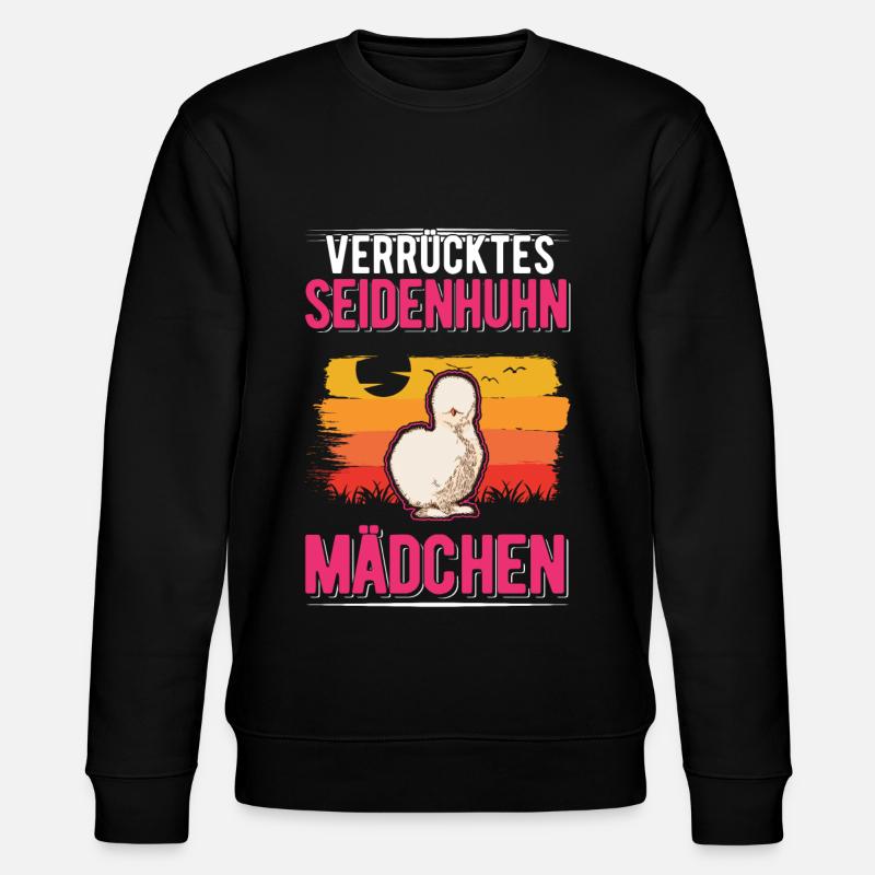 Verrücktes Seidenhuhn Mädchen - Stanley/Stella Unisex Bio-Sweatshirt CHANGER  - Schwarz