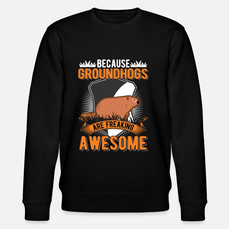 Murmeltier Marmot Waldmurmeltier - Stanley/Stella Unisex Bio-Sweatshirt CHANGER  - Schwarz