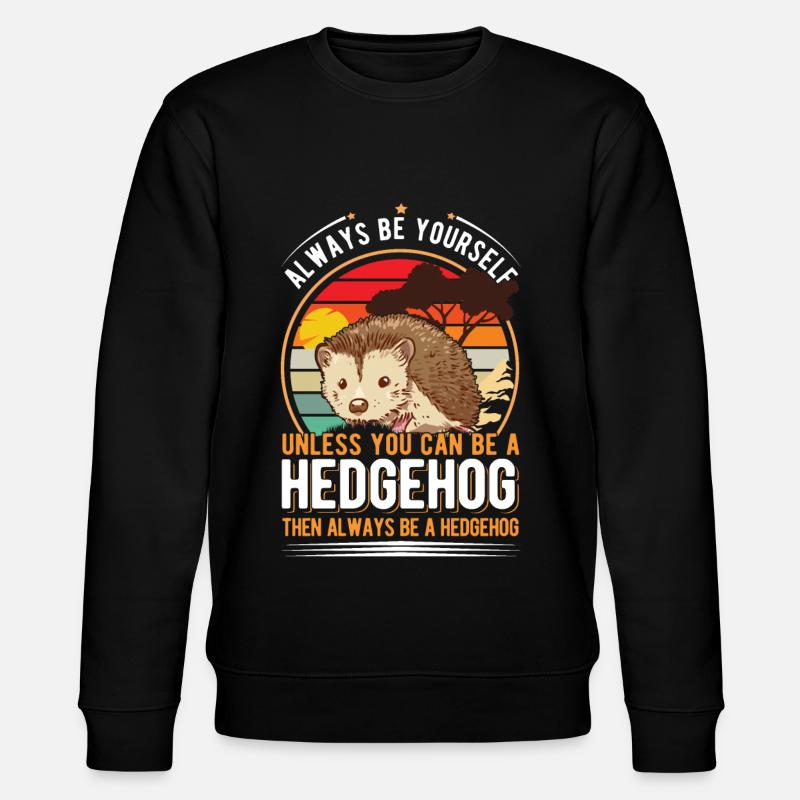 Hedgehog Gift Hedgehog - Stanley/Stella CHANGER Unisex Organic Sweatshirt - black