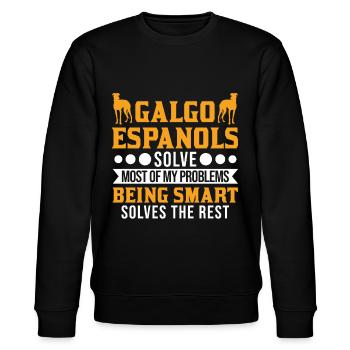 Galgo Espanol Geschenk Spanischer Windhund - Stanley/Stella Unisex Bio-Sweatshirt CHANGER  - Schwarz - Vorne - Nik (191cm) & Marisol (170cm)