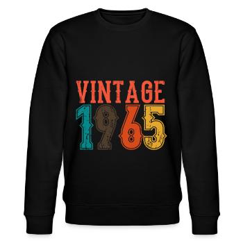 Geburtstag Papa Vintage 1965 - Stanley/Stella Unisex Bio-Sweatshirt CHANGER  - Schwarz - Vorne - Nik (191cm) & Marisol (170cm)
