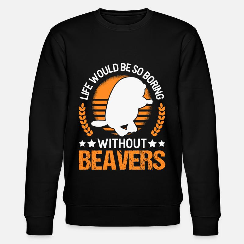 Biber Geschenk Biberdamm - Stanley/Stella Unisex Bio-Sweatshirt CHANGER  - Schwarz