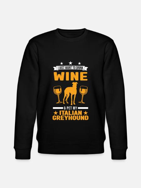 Italienischer Windhund und Wein - Stanley/Stella Unisex Bio-Sweatshirt CHANGER - Schwarz