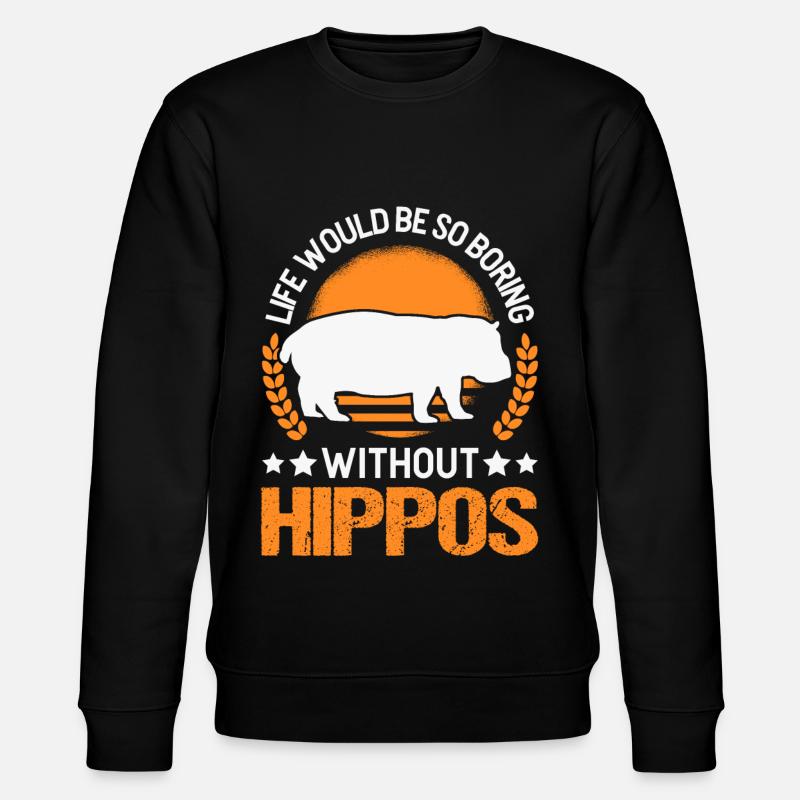Nilpferd Geschenk Hippo Flusspferd - Stanley/Stella Unisex Bio-Sweatshirt CHANGER  - Schwarz