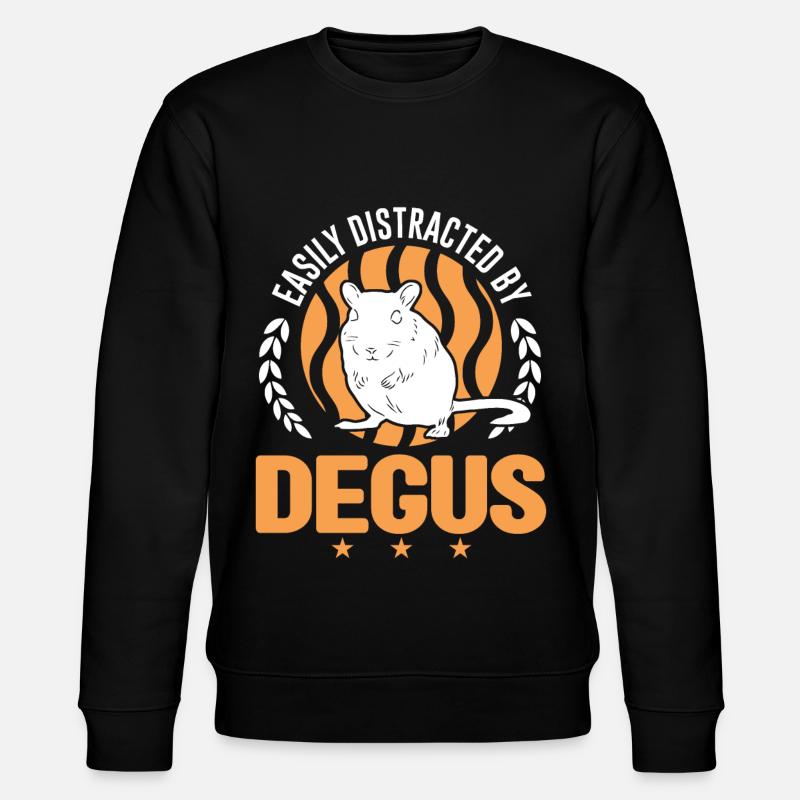 Easily distracted by Degus - Stanley/Stella Unisex Bio-Sweatshirt CHANGER - Schwarz