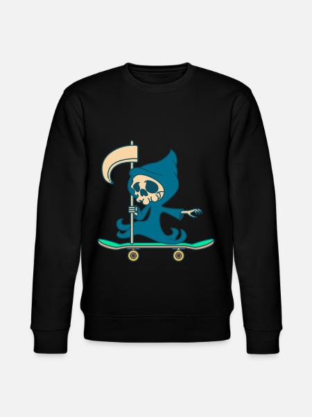 Skateboarder Funny Death On Skateboard - Stanley/Stella CHANGER Unisex Organic Sweatshirt - black