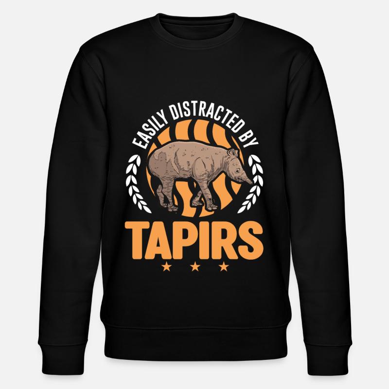 Easily distracted by Tapirs - Stanley/Stella Unisex Bio-Sweatshirt CHANGER  - Schwarz