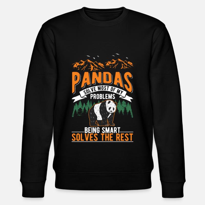 Panda Lover Panda Bear - Stanley/Stella CHANGER Unisex Organic Sweatshirt - black