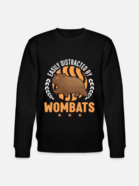 Easily distracted by Wombats - Stanley/Stella Unisex Bio-Sweatshirt CHANGER  - Schwarz