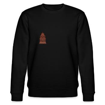 Ancient Astronaut Theorie Vimana Tempel - Stanley/Stella Unisex Bio-Sweatshirt CHANGER  - Schwarz - Vorne - Nik (191cm) & Marisol (170cm)