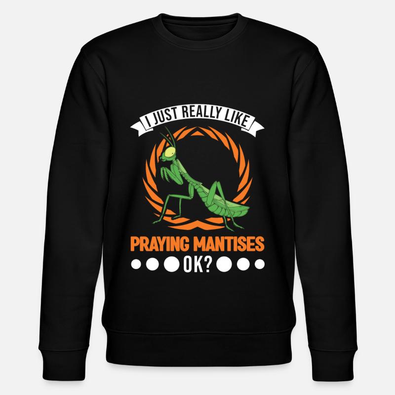 Gottesanbeterin Geschenk Mantis Fangschrecke - Stanley/Stella Unisex Bio-Sweatshirt CHANGER  - Schwarz