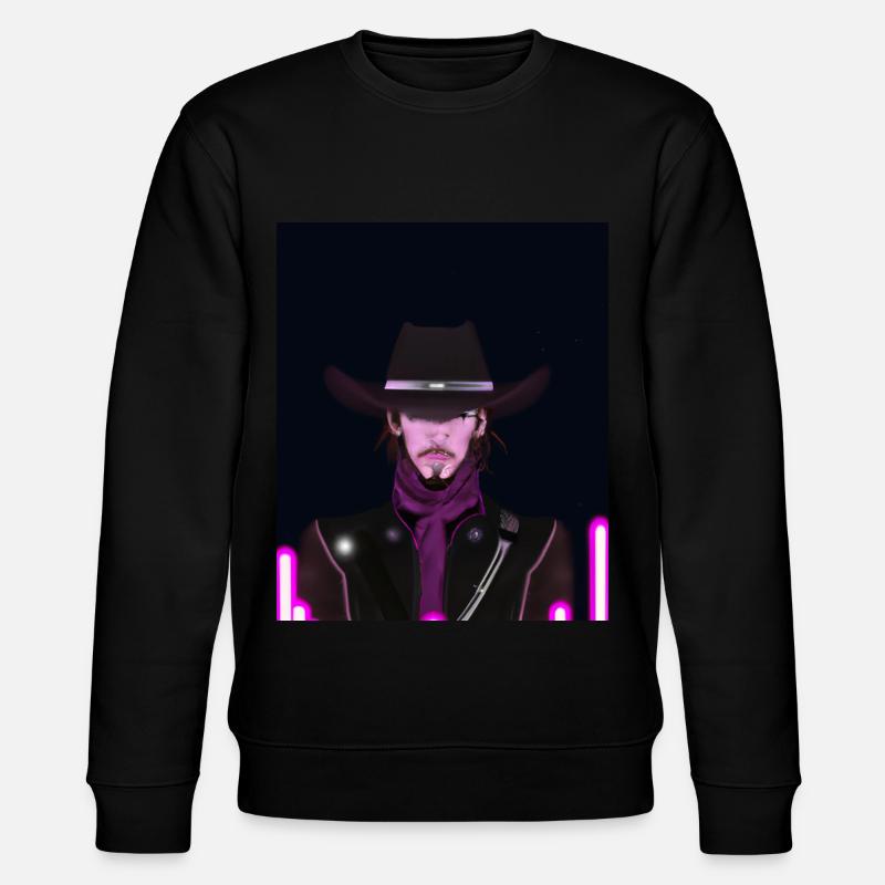 Goth Synthwave Outrun Goth Cowboy - Stanley/Stella CHANGER Unisex Organic Sweatshirt - black