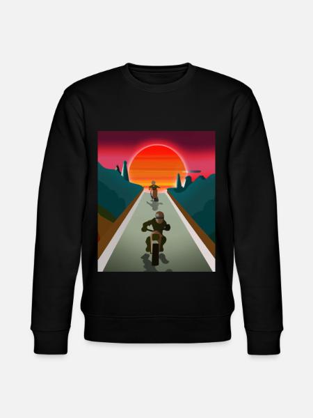 Vaporwave Aesthetic Sunset Mountains - Stanley/Stella CHANGER Unisex Organic Sweatshirt - black
