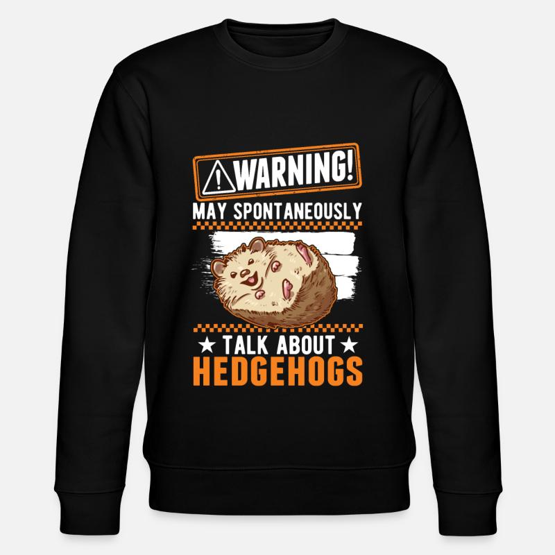 Warnung Igel Stacheligel - Stanley/Stella Unisex Bio-Sweatshirt CHANGER  - Schwarz